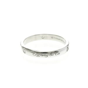 Tiffany Notes Lucida Diamond Ring Platinum Fashion Diamond Wedding Ring Silver (Size UK L 1/2) - Photo 1