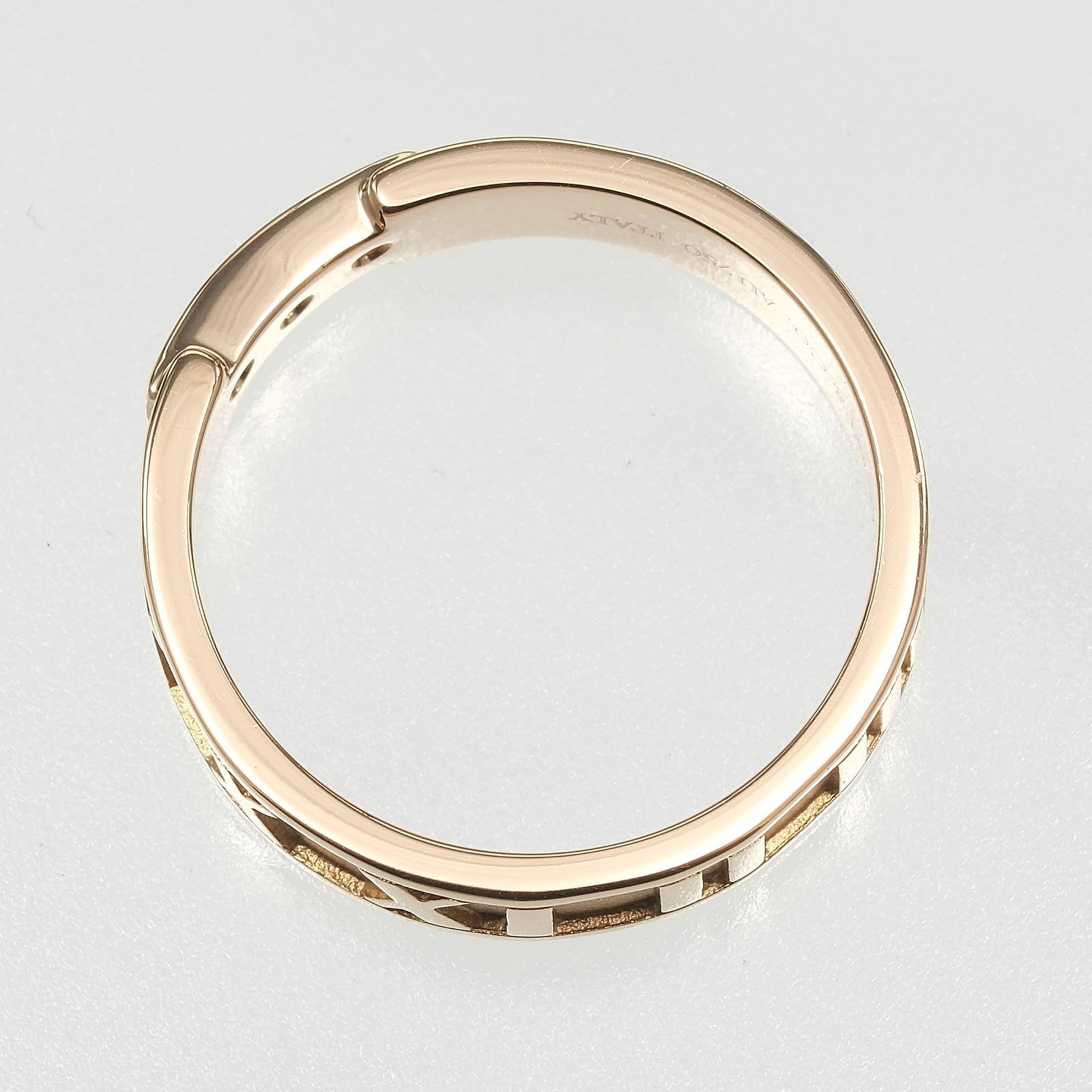 Tiffany & Co. Atlas ring Size O 18K pink gold with diamonds approximately 5.27g. - Photo 5