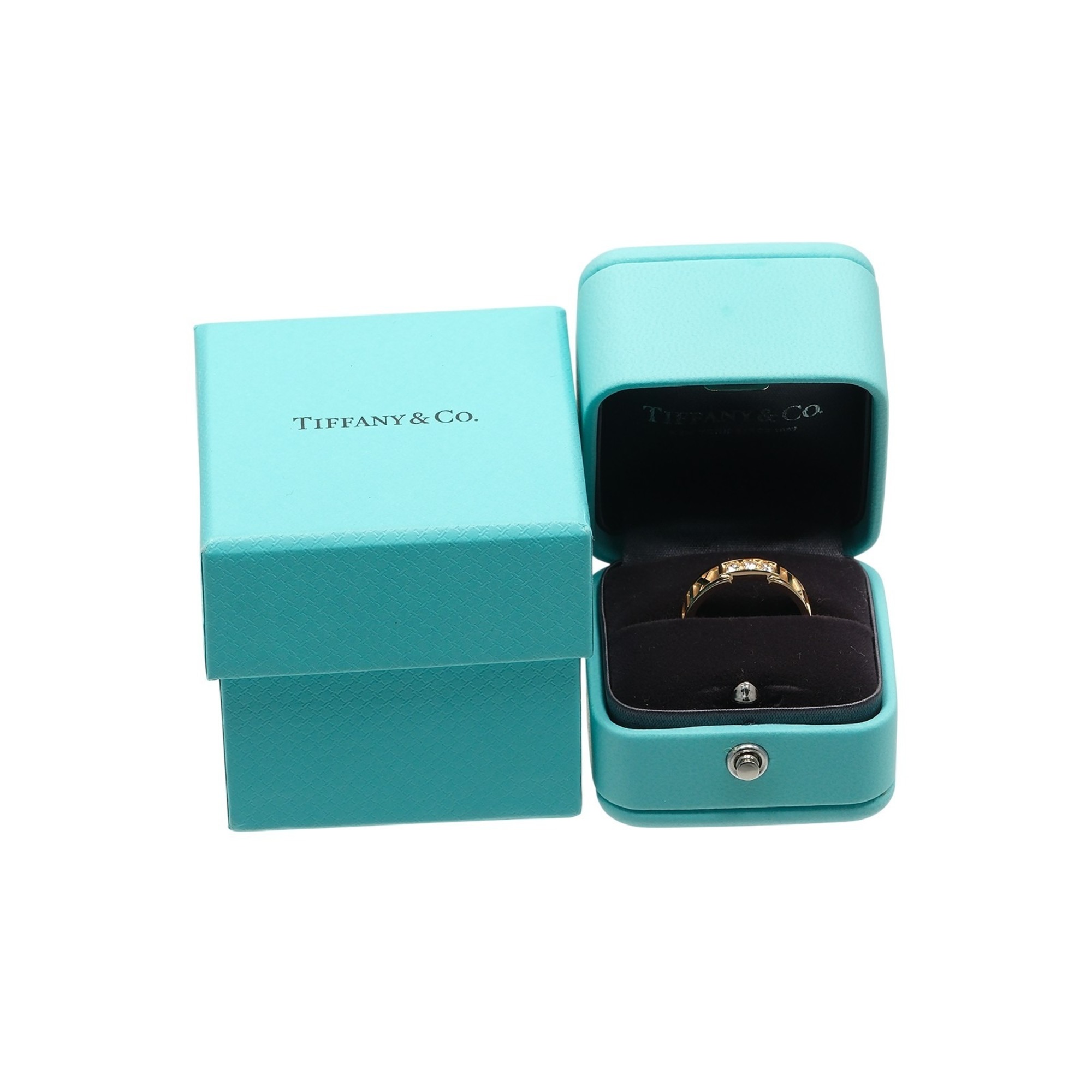 Tiffany & Co. Atlas ring Size O 18K pink gold with diamonds approximately 5.27g. - Photo 11