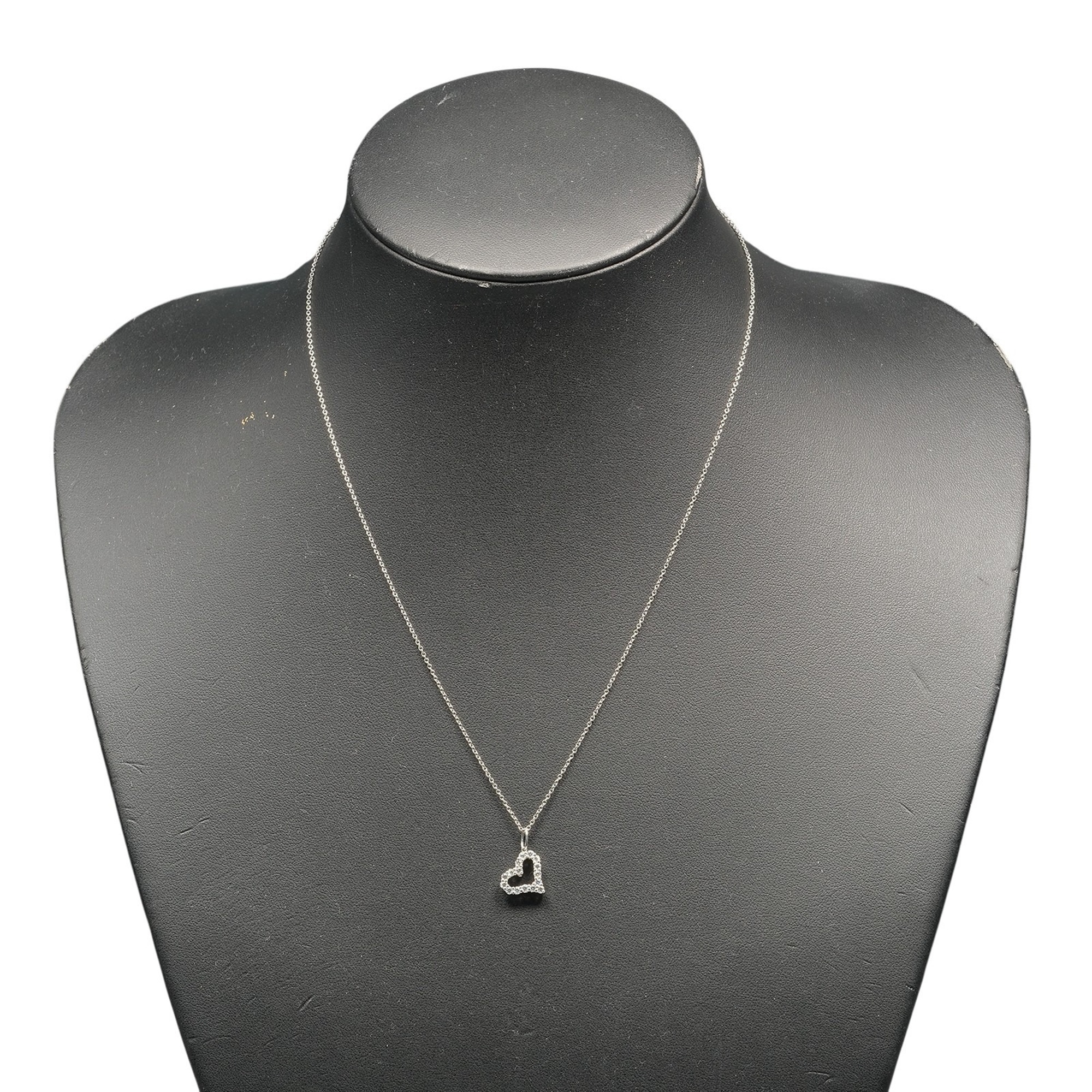 Tiffany & Co. Sentimental Heart Necklace Pt950 Platinum Diamond Approx. 3.6g - Photo 2
