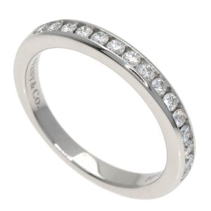 Tiffany Channel Setting Half Circle Diamond Ring in Platinum PT950 for Women. TIFFANY & Co (Size 3.0) - Photo 1