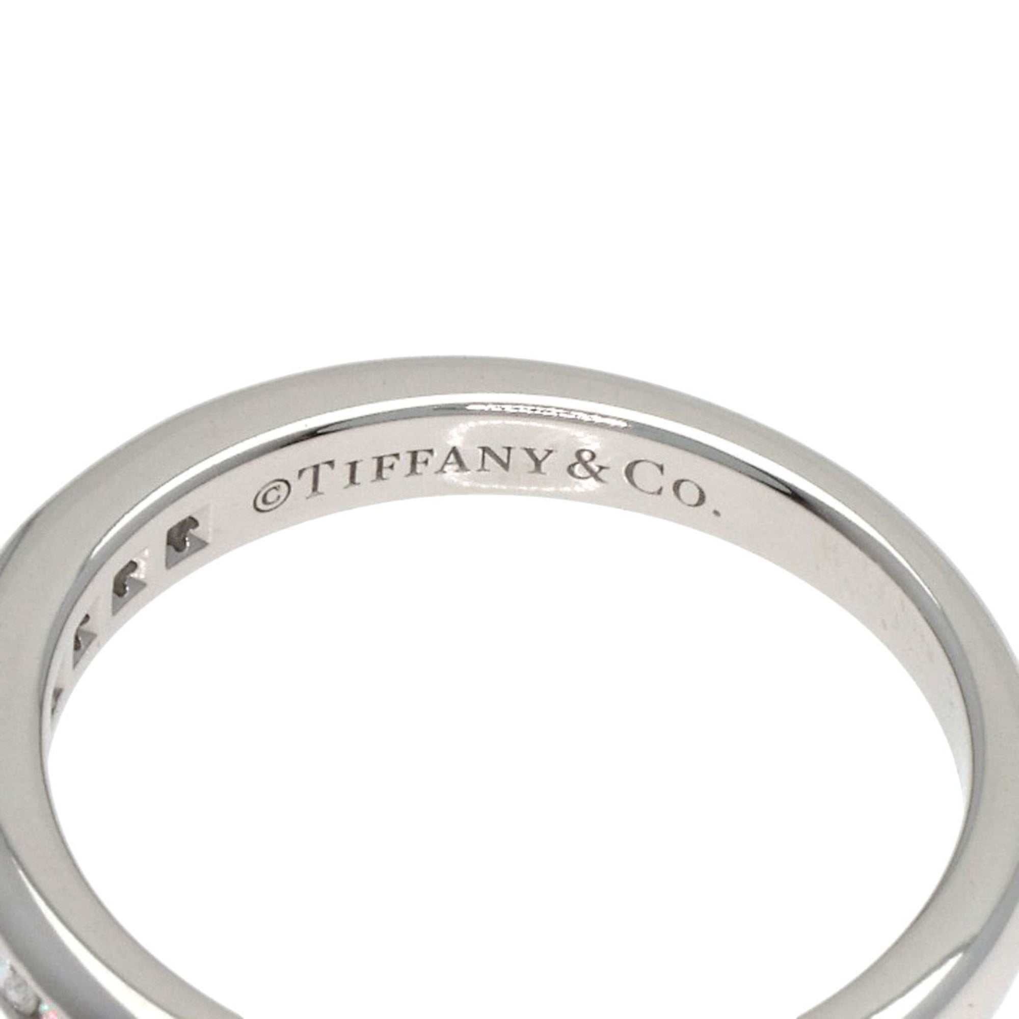 Tiffany Channel Setting Half Circle Diamond Ring in Platinum PT950 for Women. TIFFANY & Co (Size 3.0) - Photo 5