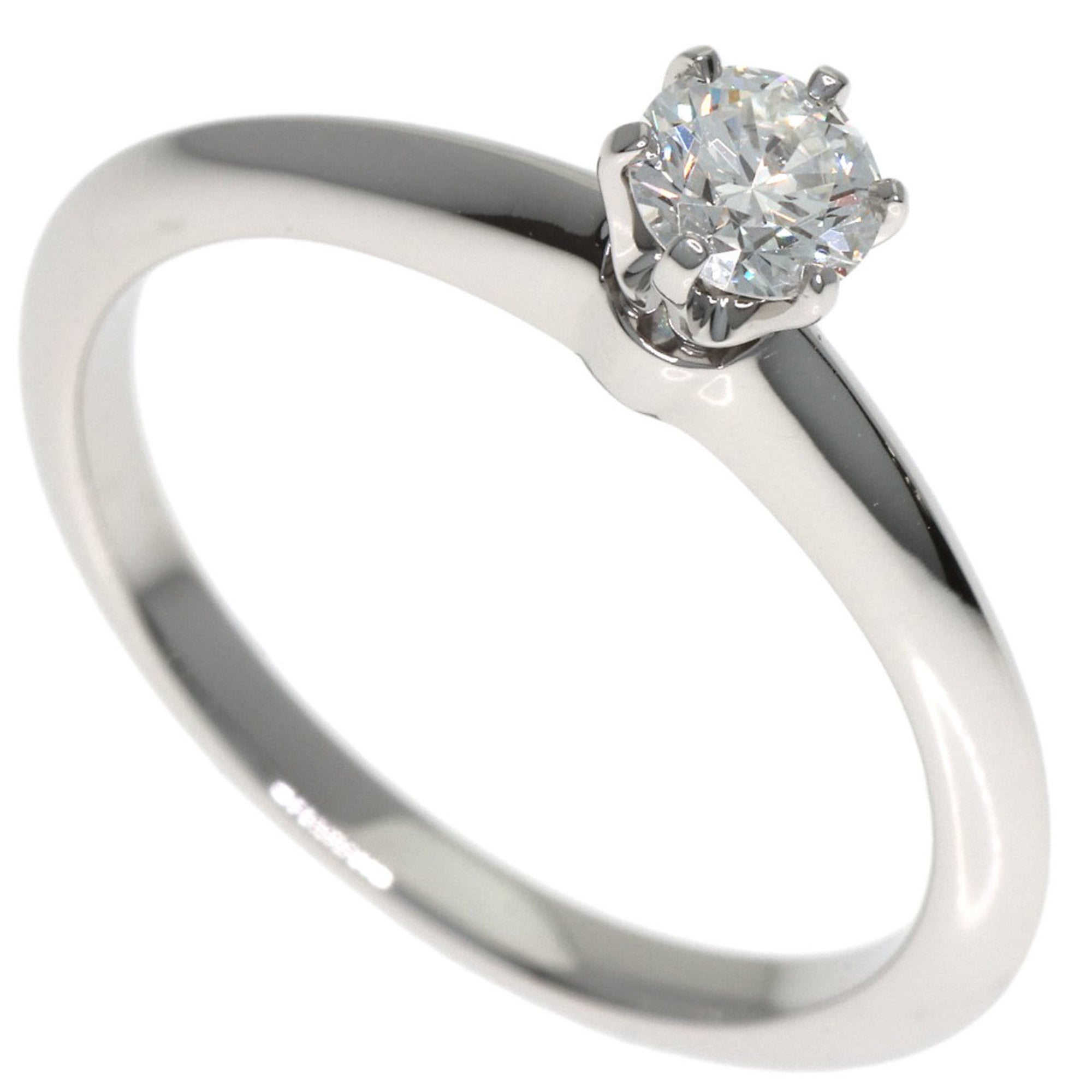 Tiffany & Co. Platinum PT950 Solitaire Diamond Ring for Women TIFFANY (Size L 1/2.5) - Photo 1
