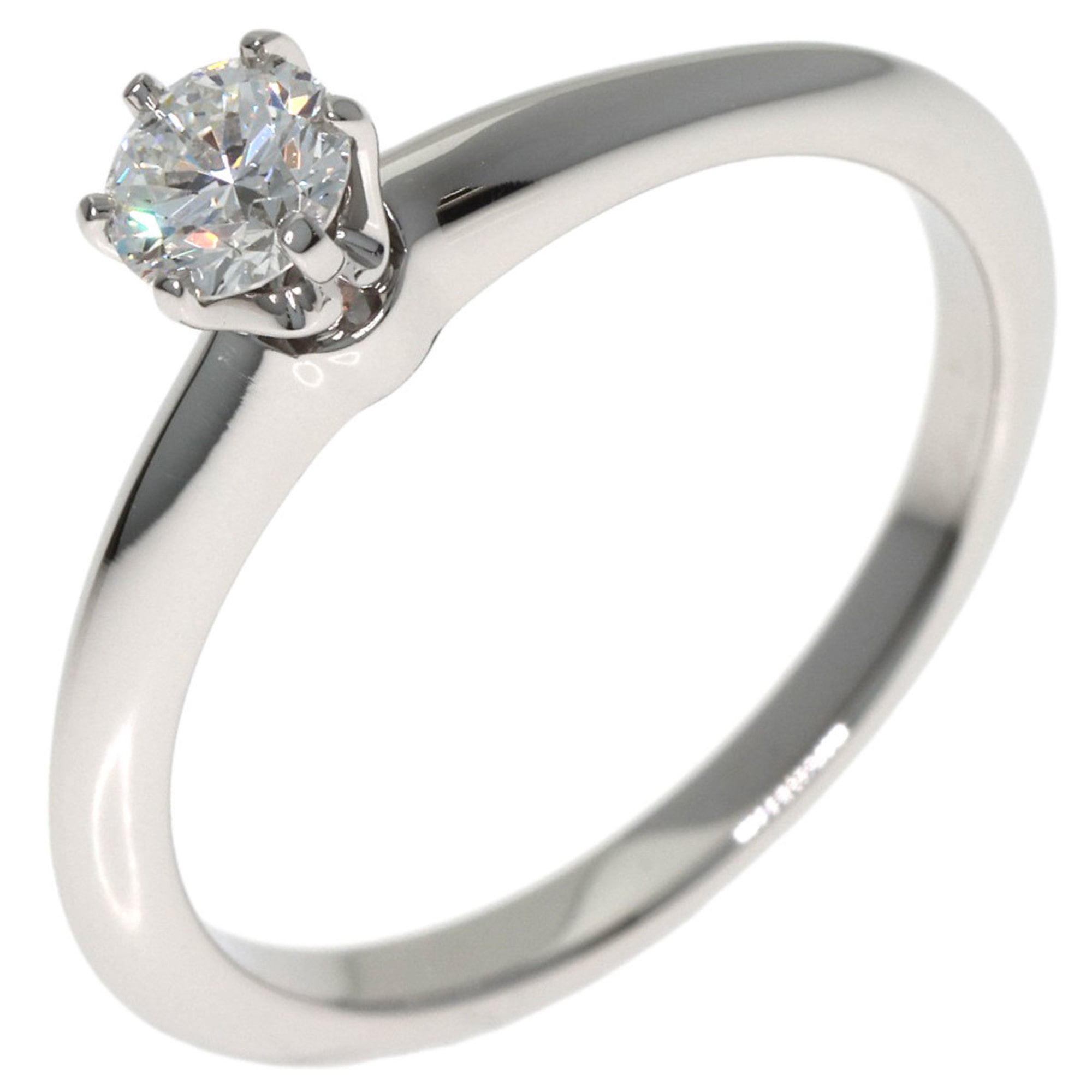 Tiffany & Co. Platinum PT950 Solitaire Diamond Ring for Women TIFFANY (Size L 1/2.5) - Photo 2