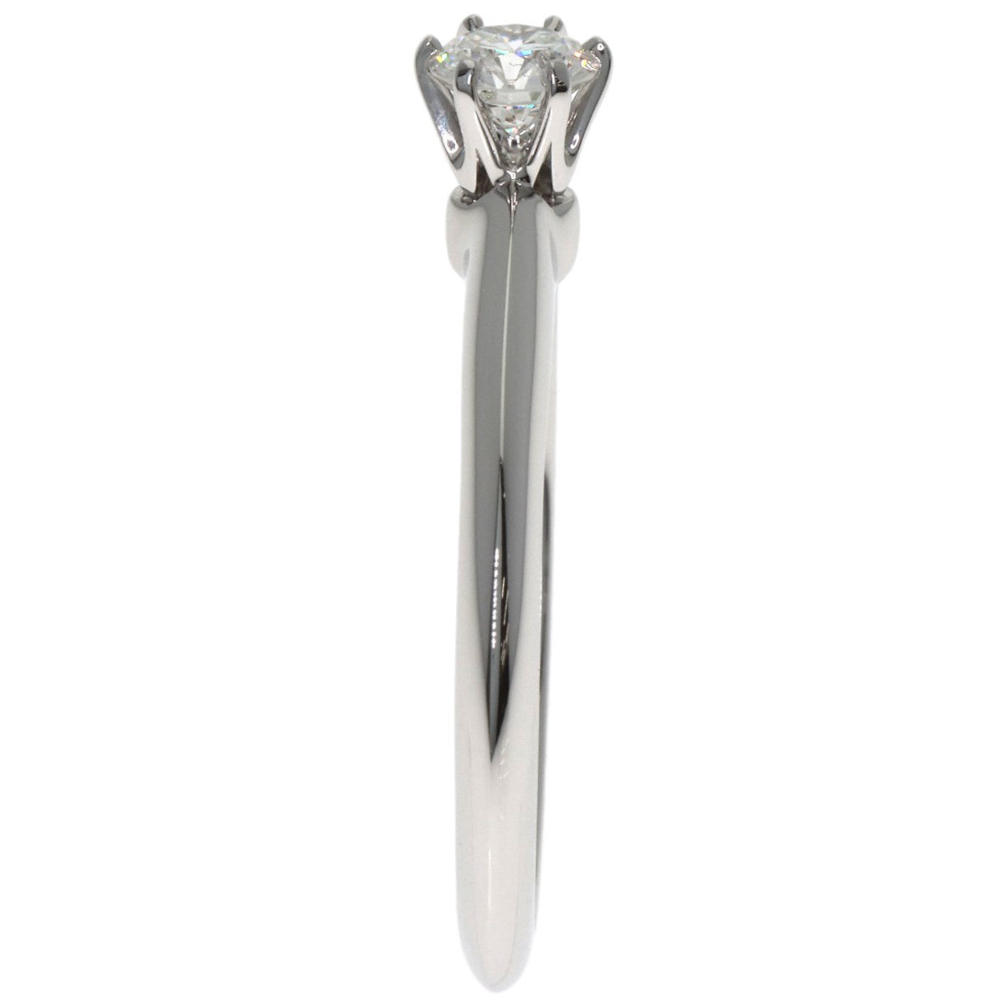 Tiffany & Co. Platinum PT950 Solitaire Diamond Ring for Women TIFFANY (Size L 1/2.5) - Photo 3