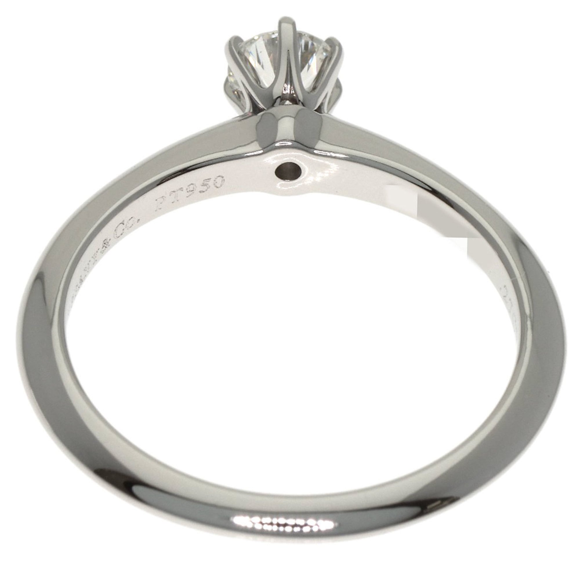 Tiffany & Co. Platinum PT950 Solitaire Diamond Ring for Women TIFFANY (Size L 1/2.5) - Photo 4