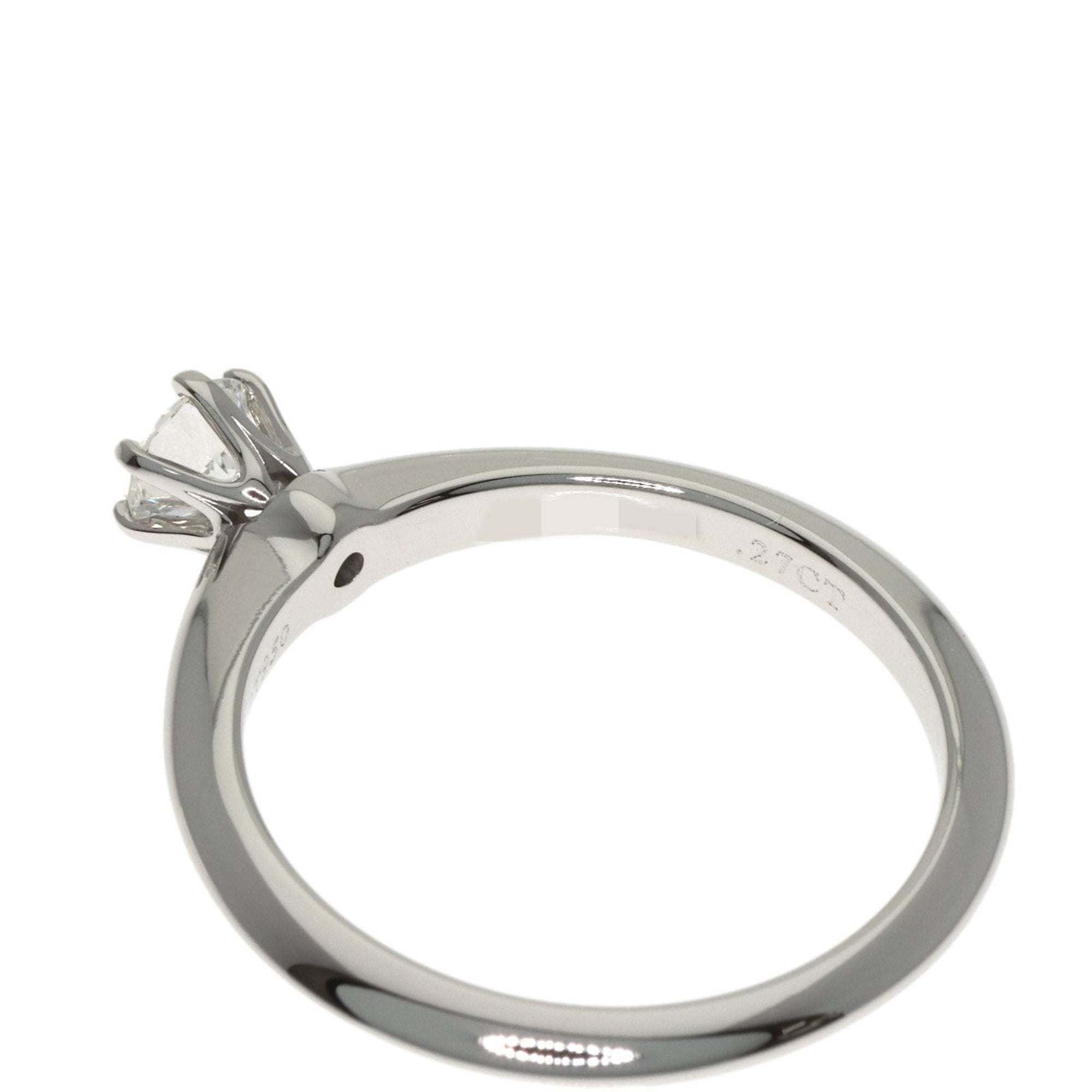 Tiffany & Co. Platinum PT950 Solitaire Diamond Ring for Women TIFFANY (Size L 1/2.5) - Photo 5
