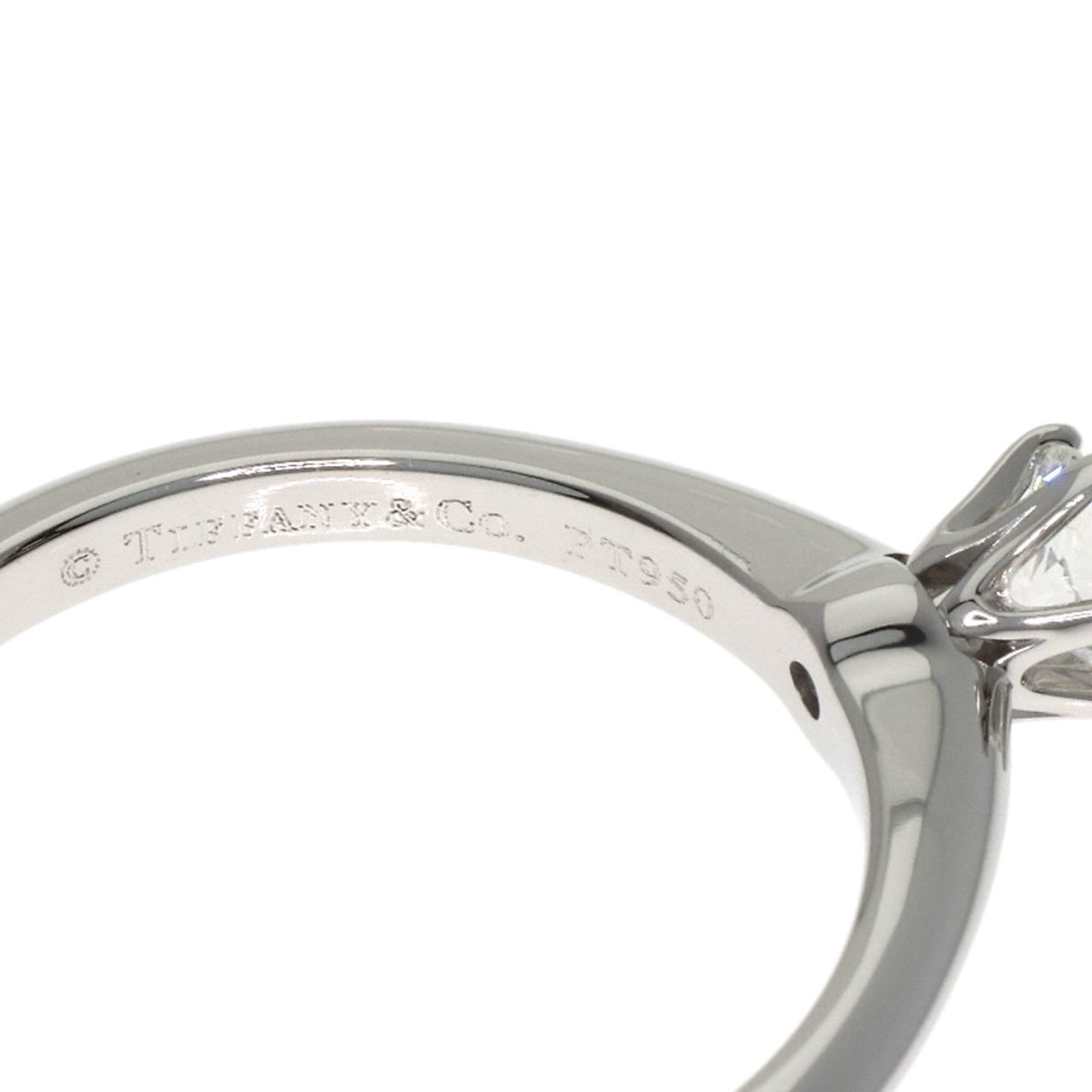 Tiffany & Co. Platinum PT950 Solitaire Diamond Ring for Women TIFFANY (Size L 1/2.5) - Photo 6