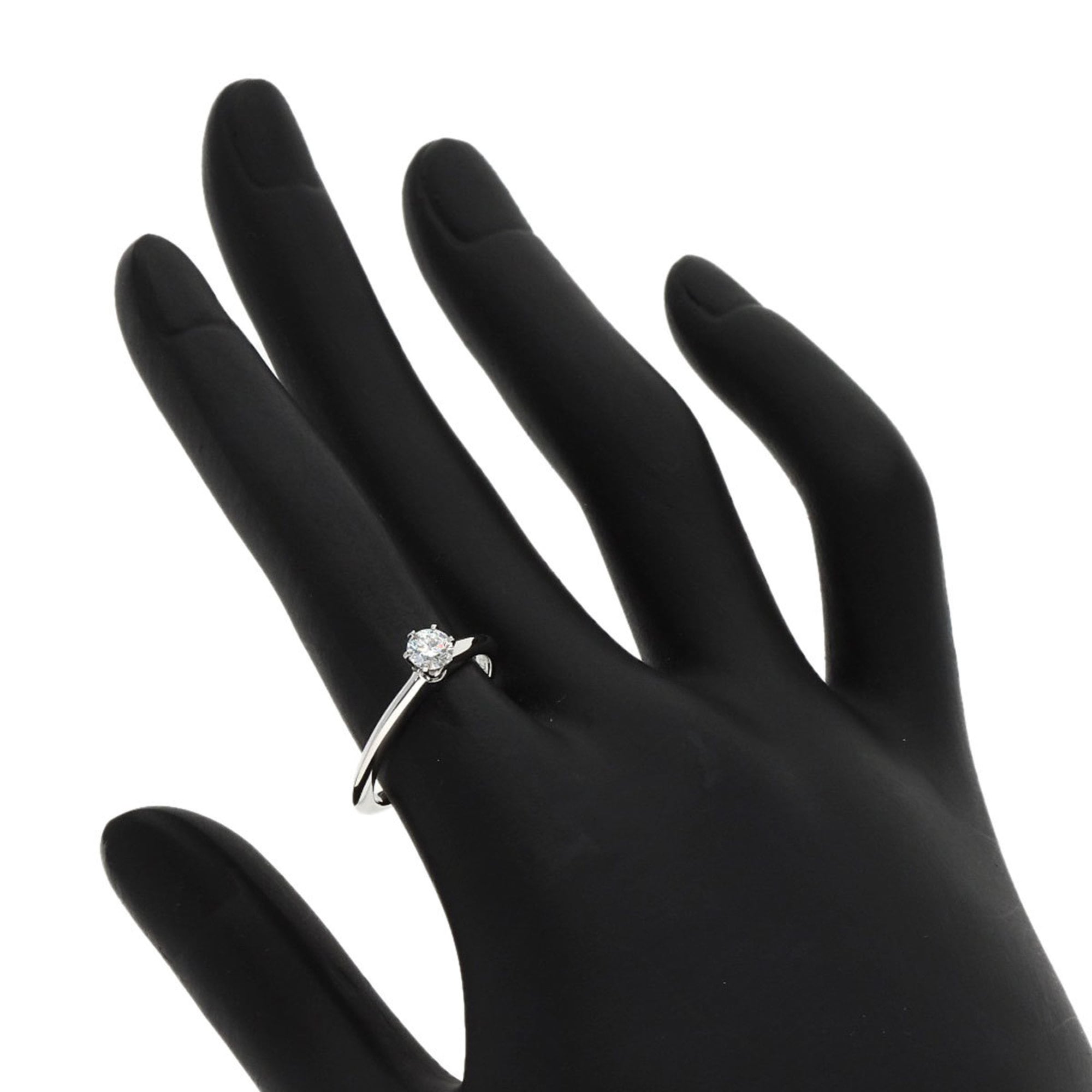 Tiffany & Co. Platinum PT950 Solitaire Diamond Ring for Women TIFFANY (Size L 1/2.5) - Photo 7