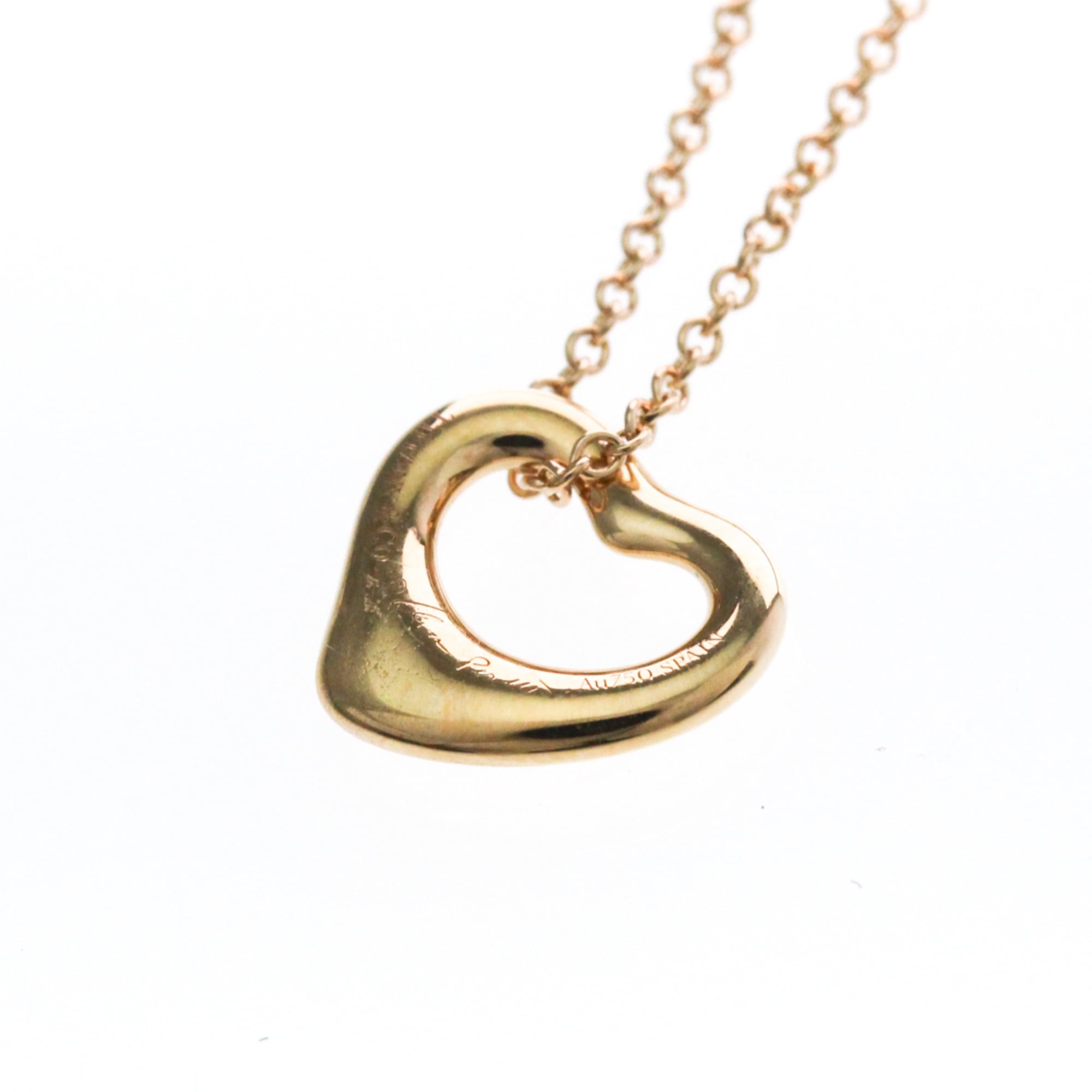 Tiffany Open Heart Pink Gold (18K) No Stone MenWomen Fashion Pendant Necklace (Pink Gold) - Photo 7