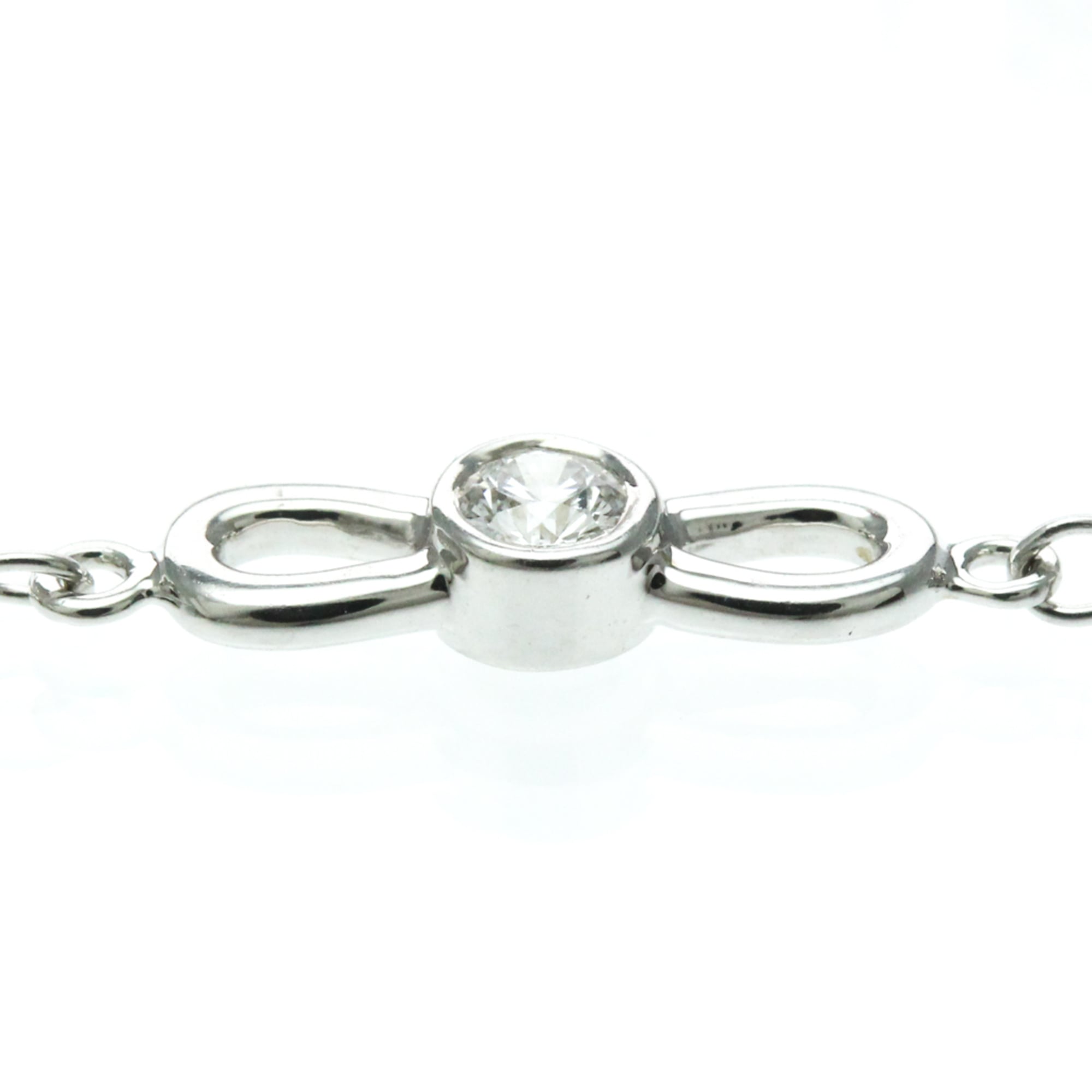 Tiffany Ribbon Diamond Bracelet White Gold (18K) Diamond Charm Bracelet Silver - Photo 2