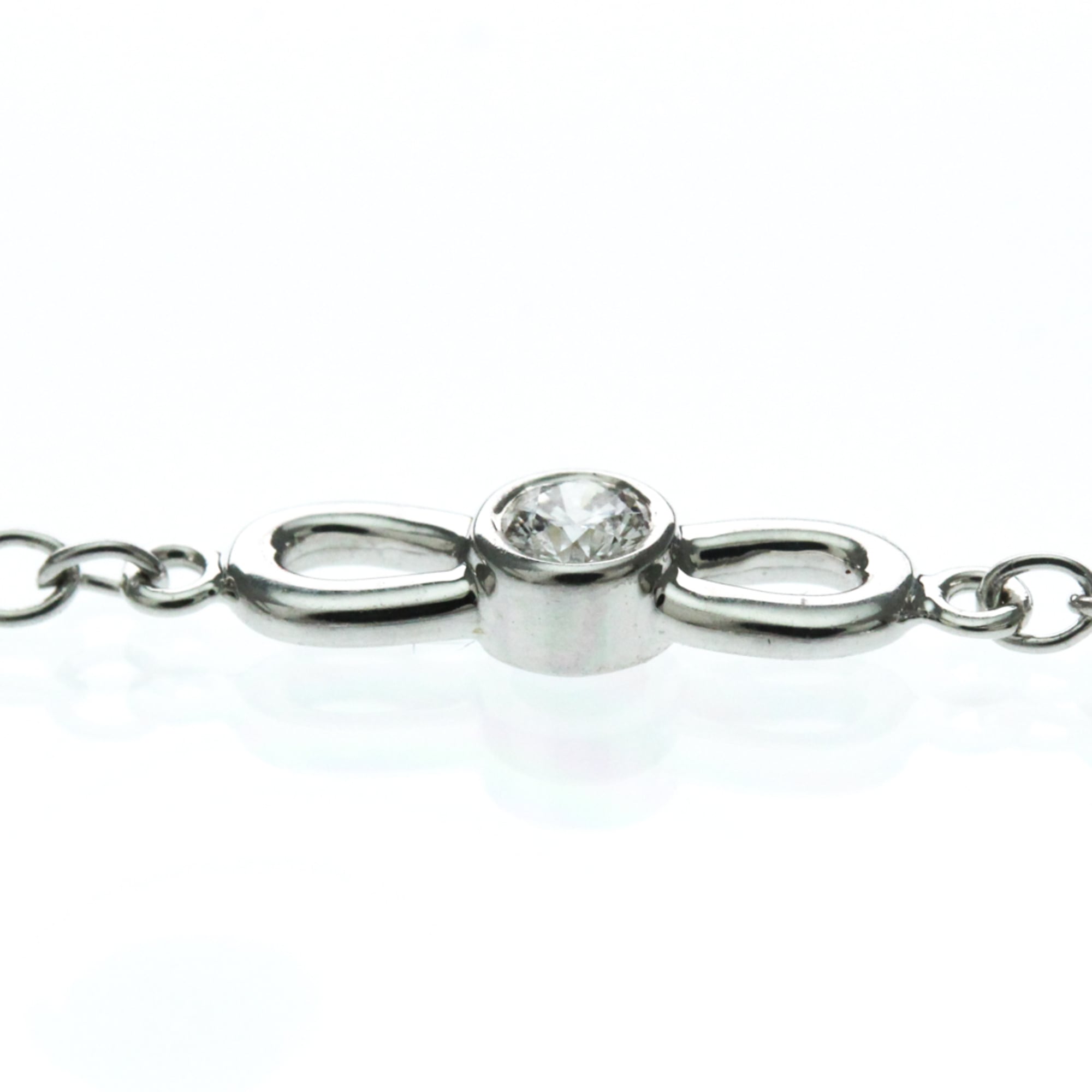 Tiffany Ribbon Diamond Bracelet White Gold (18K) Diamond Charm Bracelet Silver - Photo 4