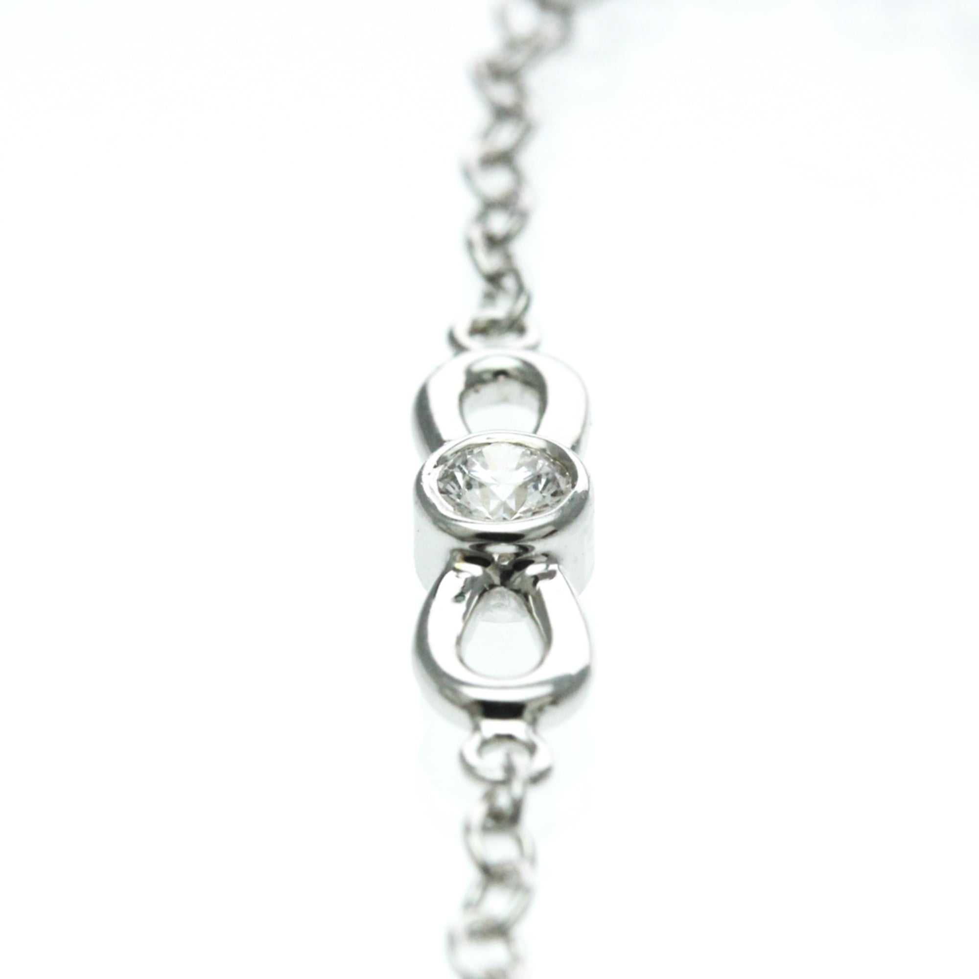 Tiffany Ribbon Diamond Bracelet White Gold (18K) Diamond Charm Bracelet Silver - Photo 5