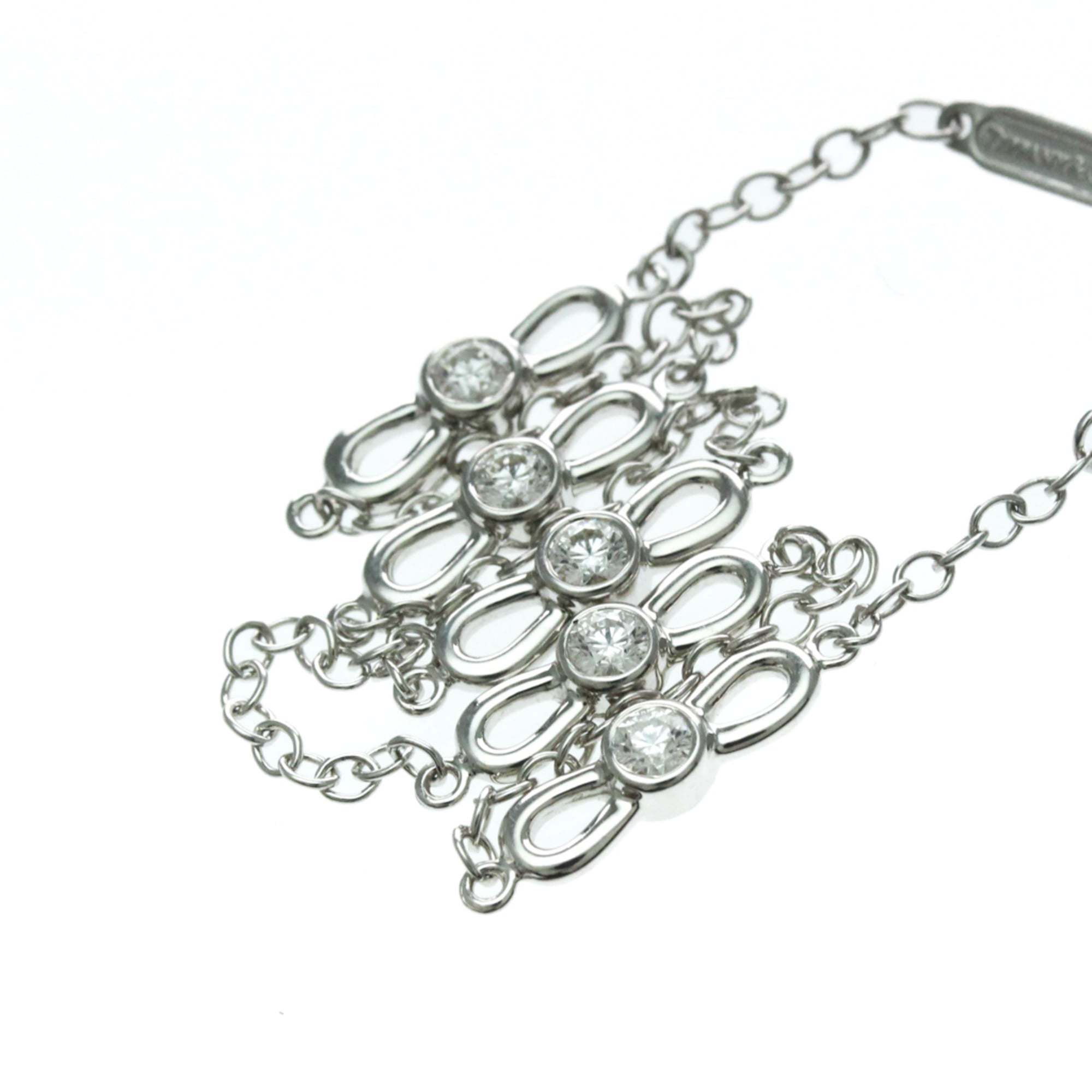 Tiffany Ribbon Diamond Bracelet White Gold (18K) Diamond Charm Bracelet Silver - Photo 6