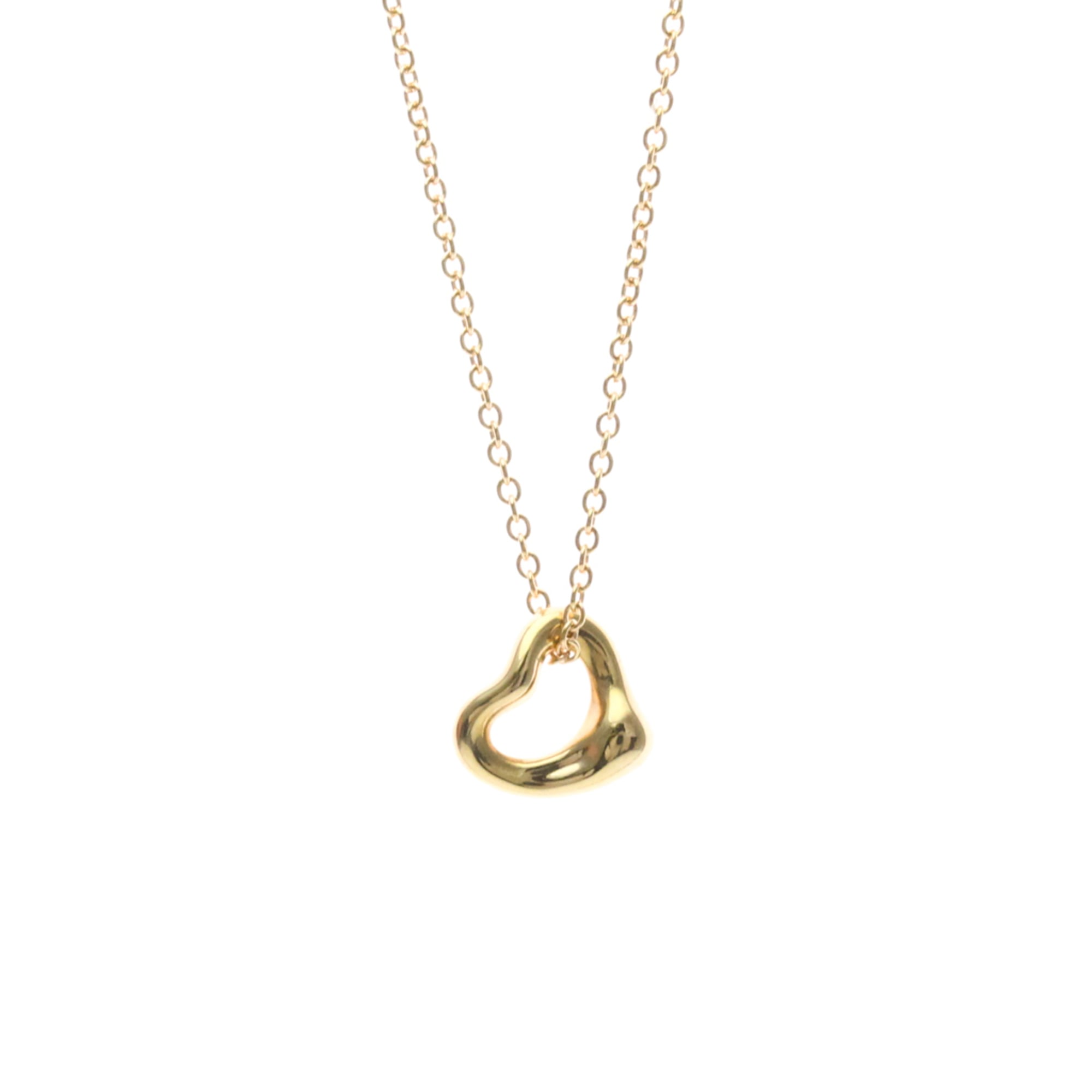 Tiffany Open Heart Extra Mini Necklace Pink Gold (18K) No Stone MenWomen Fashion Pendant Necklace (Pink Gold) - Photo 1