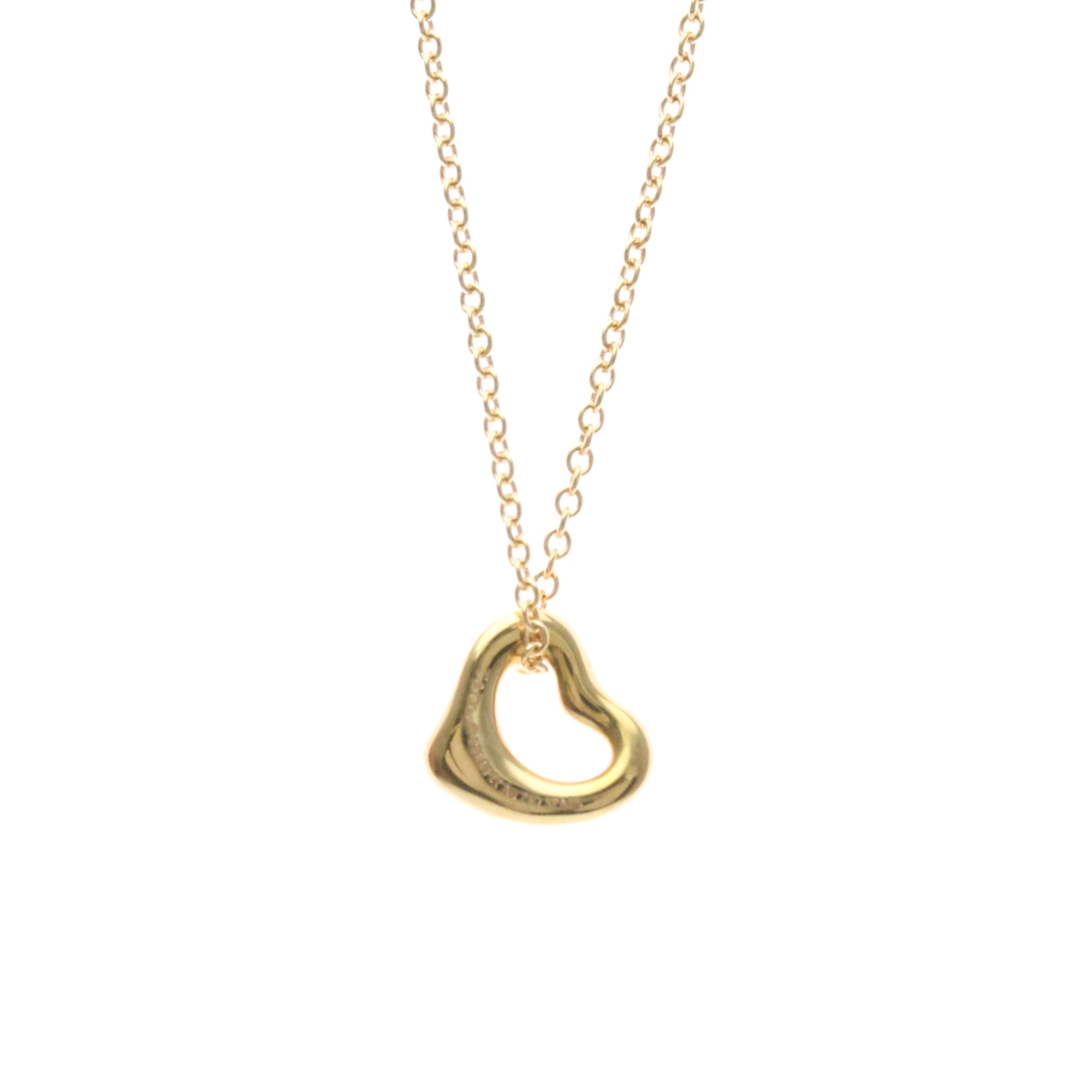Tiffany Open Heart Extra Mini Necklace Pink Gold (18K) No Stone MenWomen Fashion Pendant Necklace (Pink Gold) - Photo 2