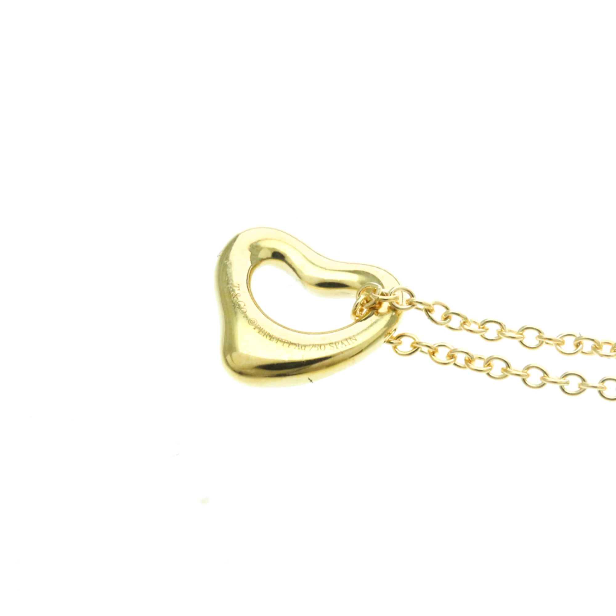 Tiffany Open Heart Extra Mini Necklace Yellow Gold (18K) No Stone MenWomen Fashion Pendant Necklace (Gold) - Photo 4