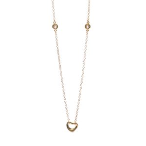 Tiffany By The Yard Open Heart Necklace Pink Gold (18K) Diamond MenWomen Fashion Pendant Necklace (Pink Gold) - Photo 1