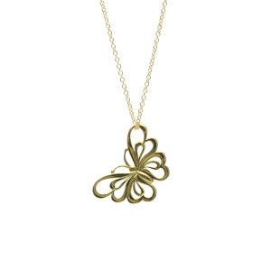 Tiffany Butterfly Necklace Yellow Gold (18K) No Stone MenWomen Fashion Pendant Necklace (Gold) - Photo 1