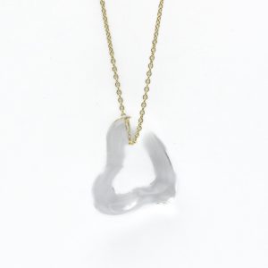 Tiffany Open Heart Lock Crystal Necklace Yellow Gold (18K) Crystal MenWomen Fashion Pendant Necklace (Gold) - Photo 1