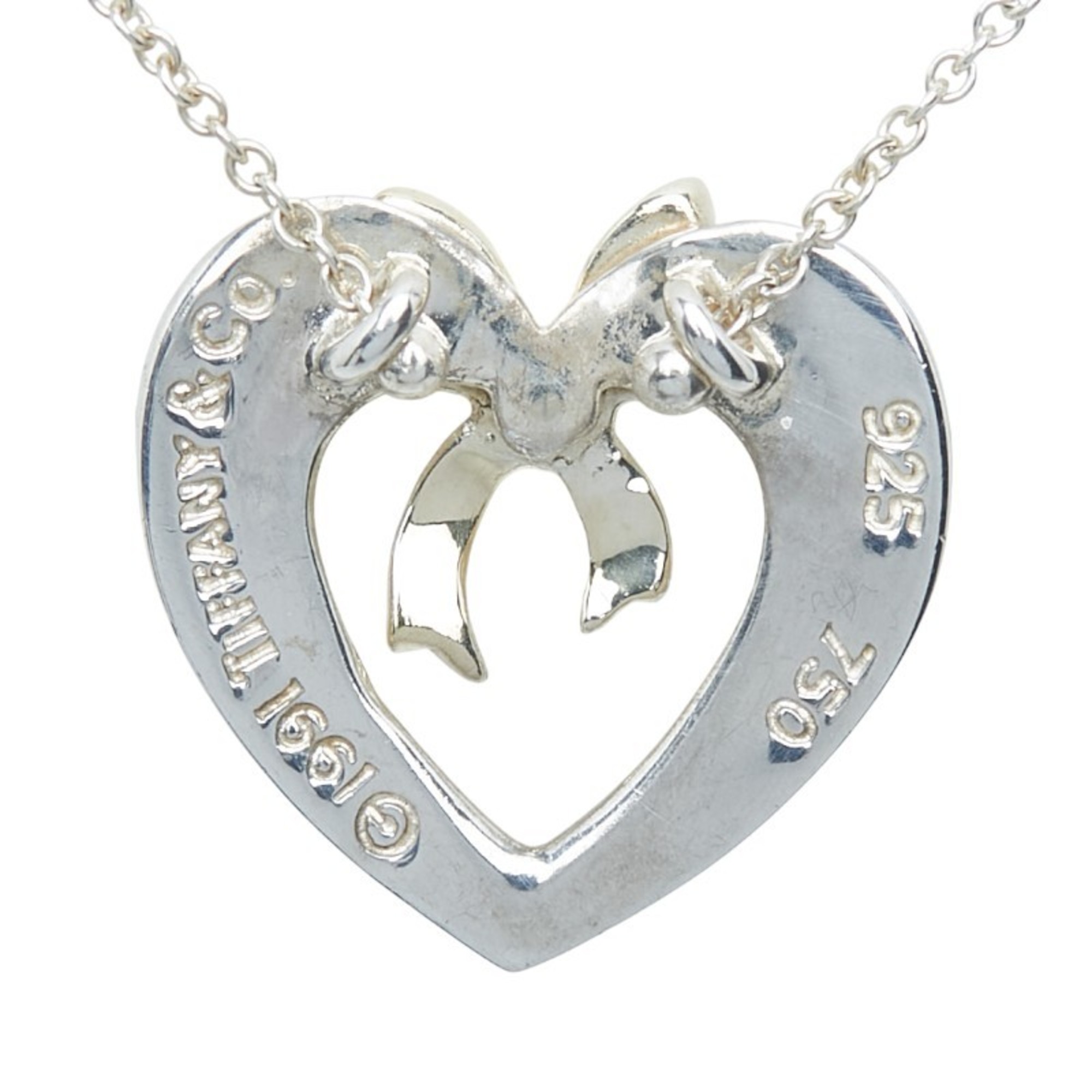Tiffany Heart and Ribbon Combination Necklace in SV925 Silver 18K Yellow Gold. Women’s. TIFFANY & Co. - Photo 4