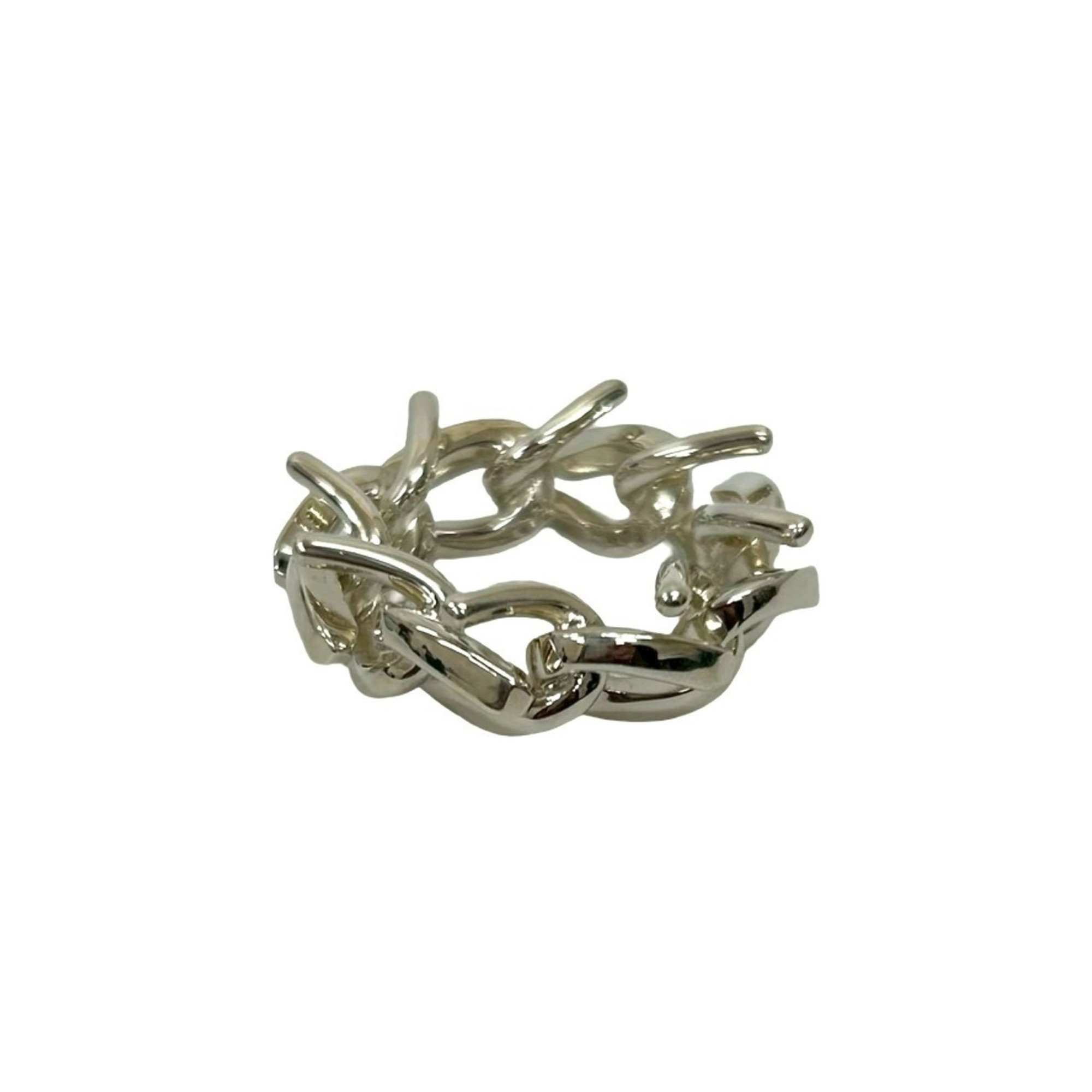 TIFFANY & Co. Tiffany Forge Link Ring 925 Sterling Silver Size K 21057 - Photo 8