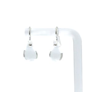 Tiffany Teardrop Crystal Earrings Crystal White Gold (18K) Drop Earrings Silver - Photo 1