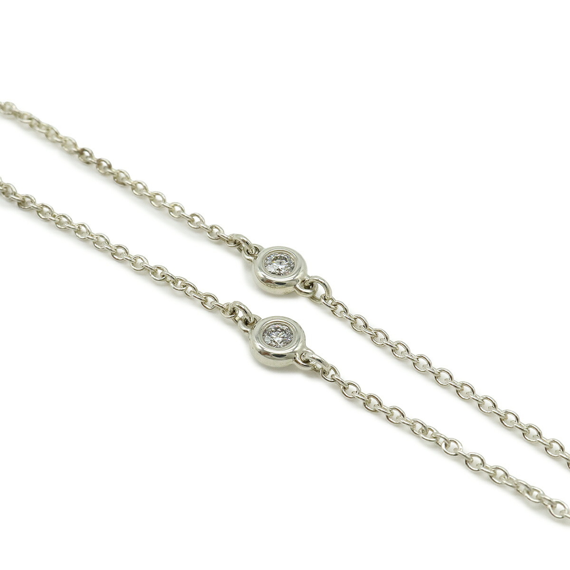 TIFFANY & Co. Tiffany Elsa Peretti Diamond By the Yard Heart Bracelet in Ag925 Silver 0.06ct - Photo 4