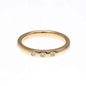 Tiffany Stacking Band 3P Diamond Ring Pink Gold (18K) Fashion Diamond Band Ring Pink Gold (Size UK K 1/2) - Photo 1