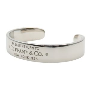 Tiffany & Co. Narrow Cuff Bracelet Return to Silver 925 with Diamonds Approximately 31.7g 2-Piece Set Silver Bangle Women’s - Photo 1