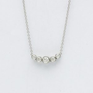 Tiffany Jazz Graduated Necklace Platinum Diamond MenWomen Fashion Pendant Necklace (Silver) - Photo 1