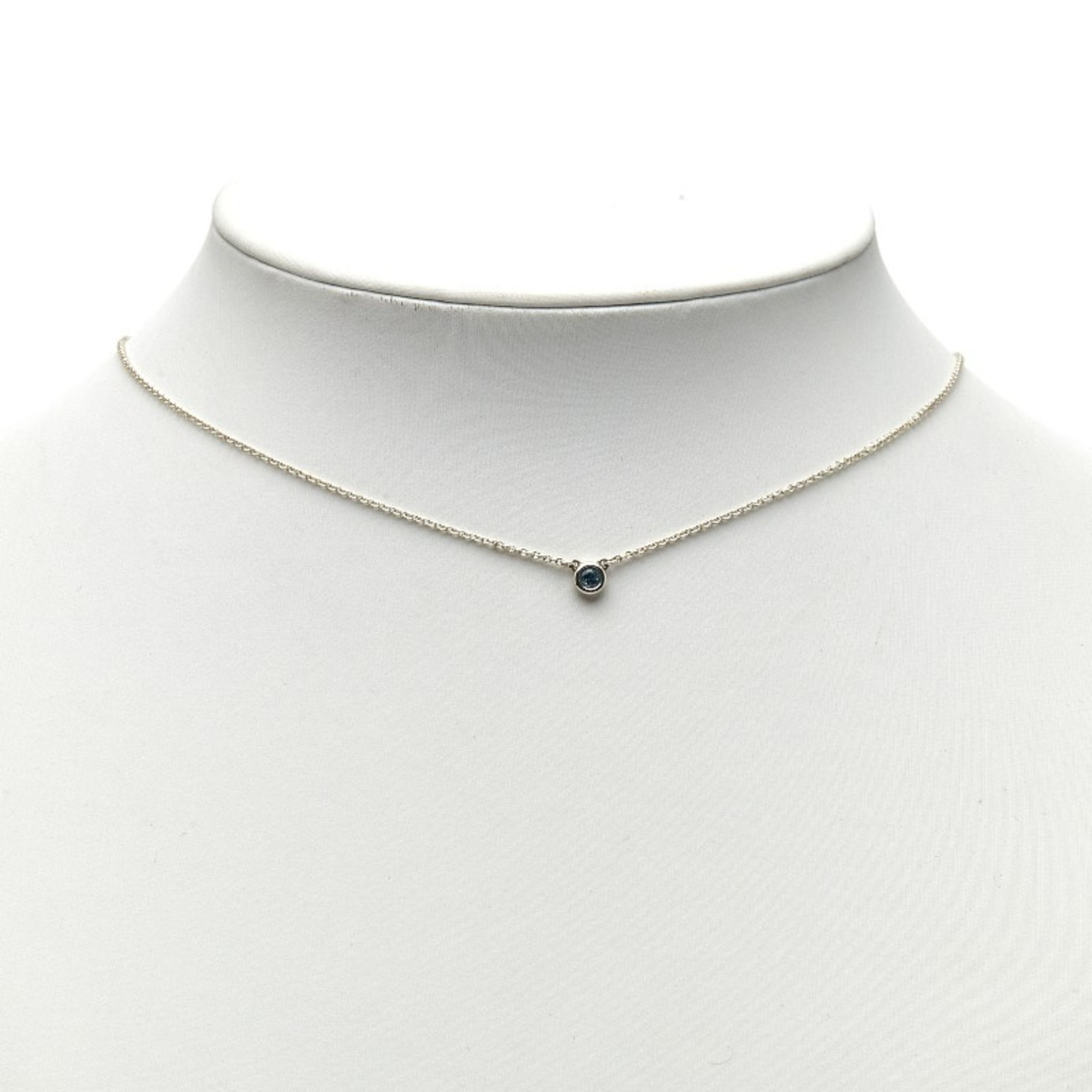 Tiffany & Co. Elsa Peretti Color by the Yard Aquamarine Necklace in Silver and Blue SV925 for Women. - Photo 8