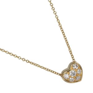 Tiffany & Co. Pavé Heart Necklace 18K Yellow Gold Approx. 2.6g - Photo 1