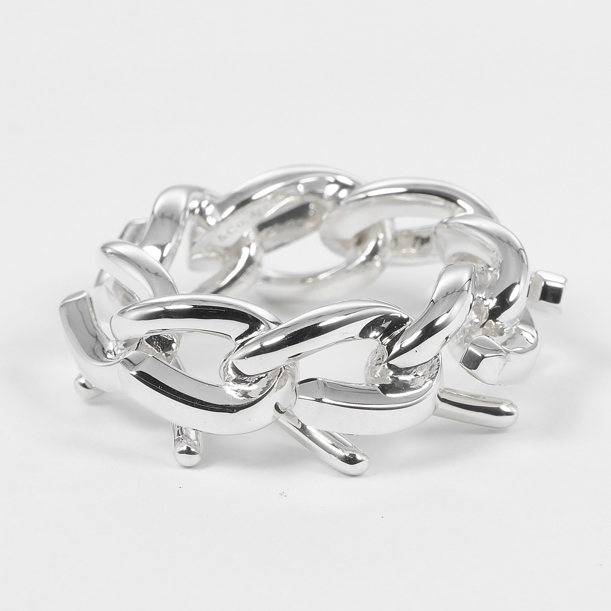 Tiffany & Co. Forgelink High Polish Ring Size K 1/2 Approx. 10.7g Women’s - Photo 5