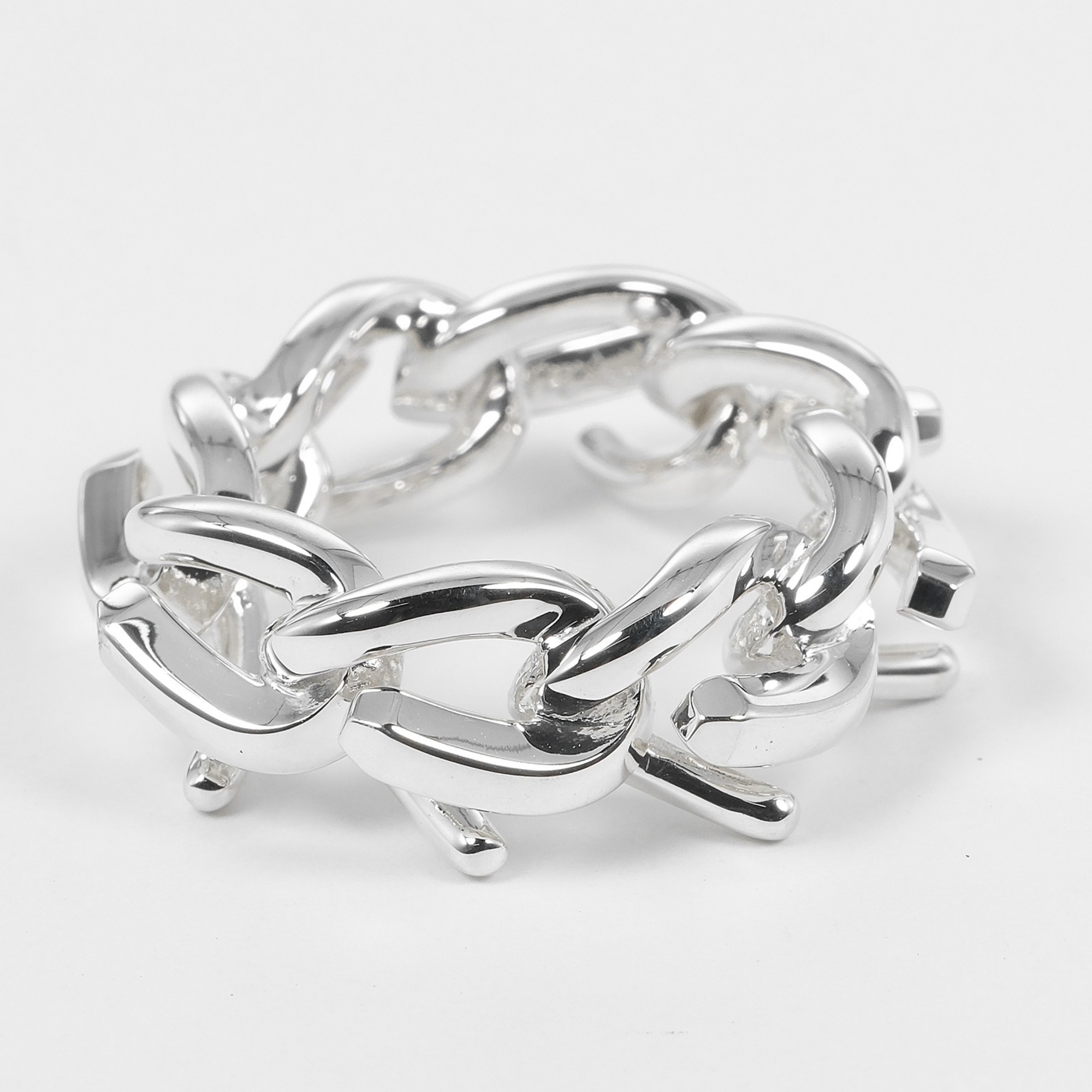 Tiffany & Co. Forgelink High Polish Ring Size K 1/2 Approx. 10.7g Women’s - Photo 7