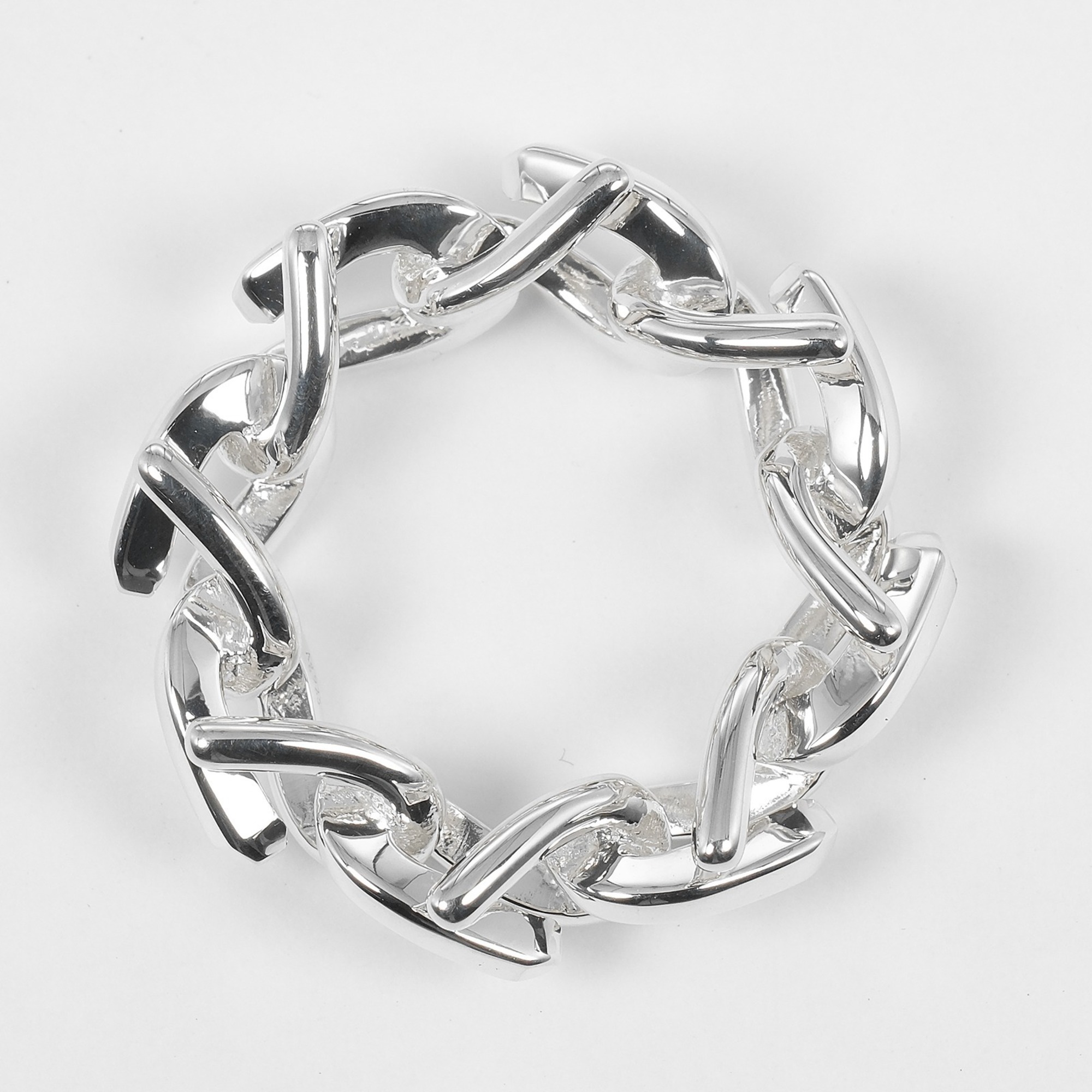 Tiffany & Co. Forgelink High Polish Ring Size K 1/2 Approx. 10.7g Women’s - Photo 9