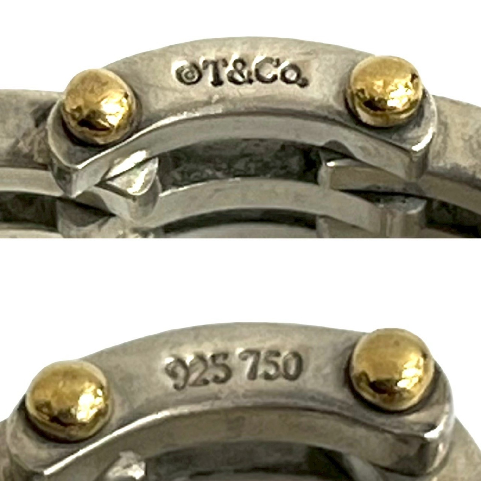 TIFFANY & Co. Tiffany Gate Ring 925 Sterling Silver 18K Gold Size H 1/2 Women’s 73608 - Photo 2
