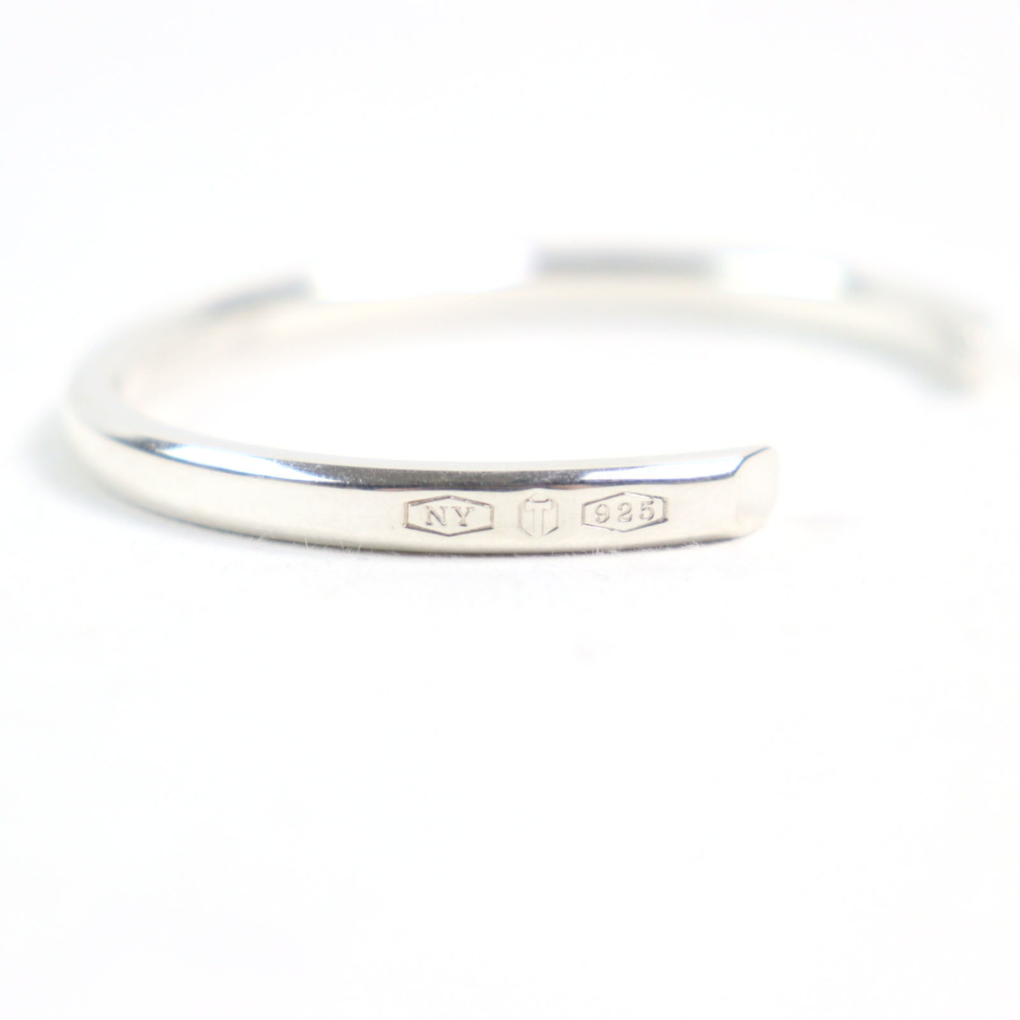 TIFFANY & Co. Tiffany Makers Narrow AG925 Silver Bangle with Logo Engraving Weight 16.06g Recommended for Men - Photo 9