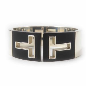 TIFFANY & Co. Tiffany T Cut Out Bangle/Bracelet in AG925 Silver and Black for Women - Photo 1