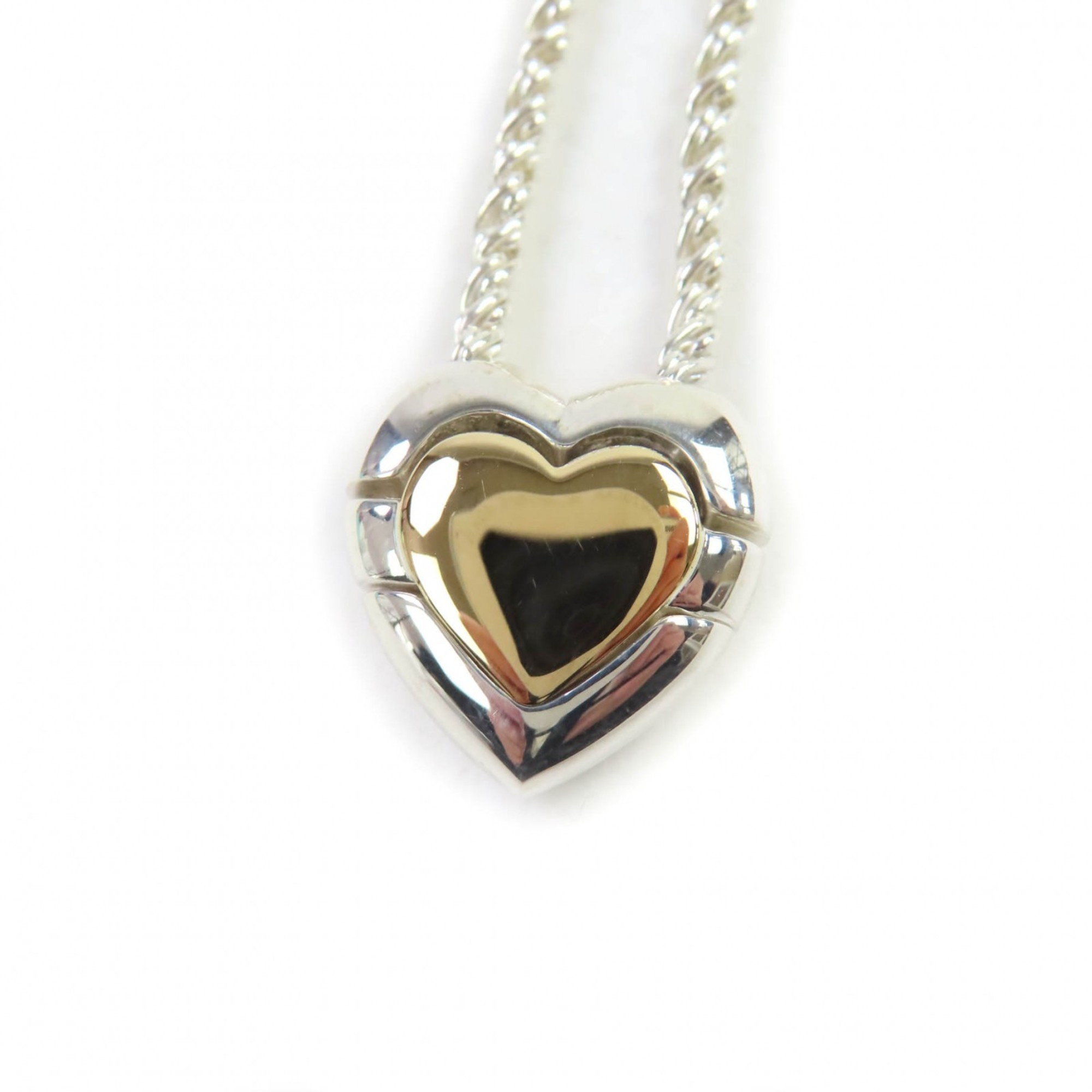 TIFFANY & Co. 925 750 Heart Puzzle Necklace Pendant in Silver and Gold Includes Box Dust Bag Weight 22.9g Women’s - Photo 1