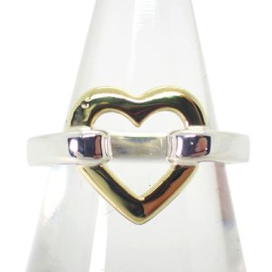 TIFFANY 925 750YG Heart Ring Size J j86-12 - Photo 1