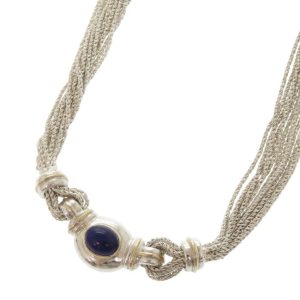 Tiffany & Co. Vintage Multi-Strand 925 Sterling Silver Necklace with Lapis Lazuli 18K Yellow Gold 0535 - Photo 1