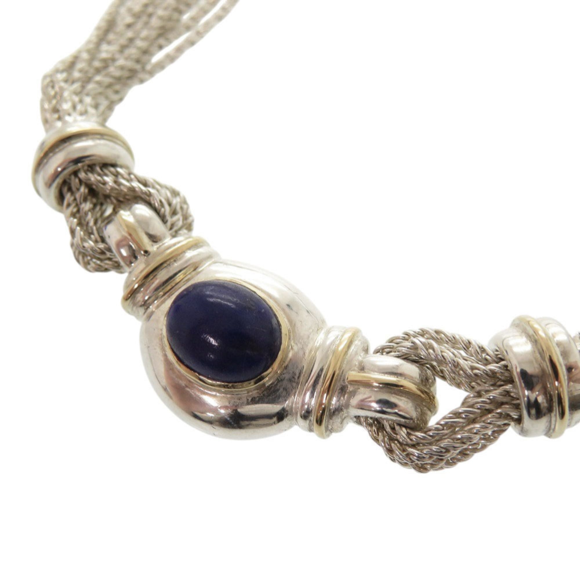 Tiffany & Co. Vintage Multi-Strand 925 Sterling Silver Necklace with Lapis Lazuli 18K Yellow Gold 0535 - Photo 3