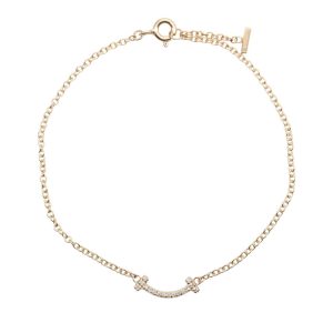 Tiffany & Co. T Smile Mini Bracelet 18K Pink Gold with Diamonds Women’s and Clear 62994576 - Photo 1