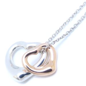 TIFFANY&Co. Tiffany Double Heart Necklace Elsa Peretti Silver 925xK18PG Pink Gold 293787 - Photo 1