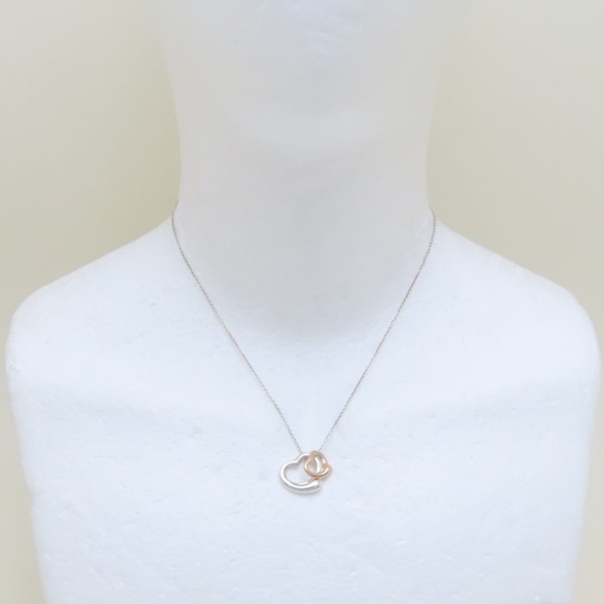 TIFFANY&Co. Tiffany Double Heart Necklace Elsa Peretti Silver 925xK18PG Pink Gold 293787 - Photo 2