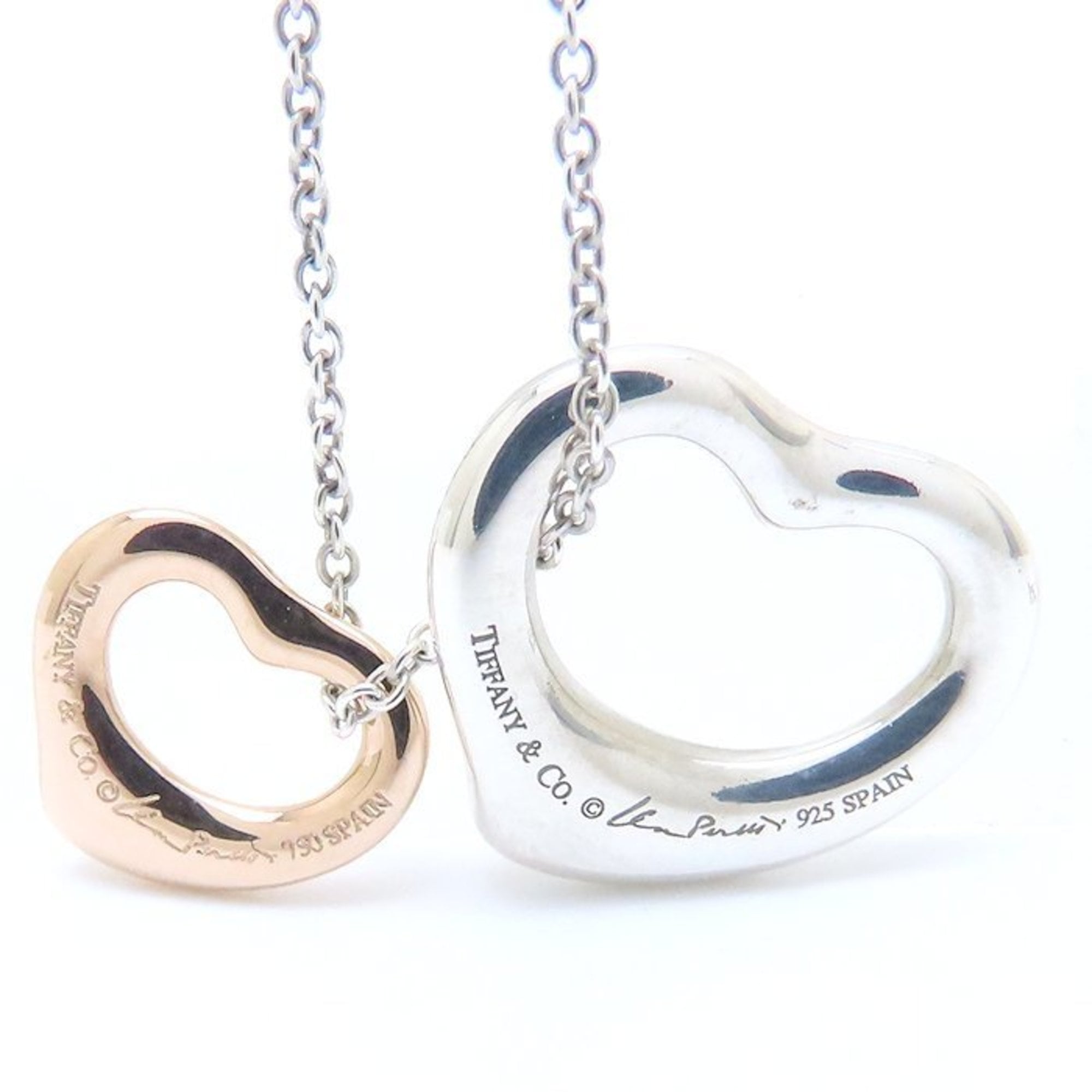 TIFFANY&Co. Tiffany Double Heart Necklace Elsa Peretti Silver 925xK18PG Pink Gold 293787 - Photo 4