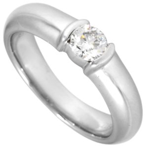 Tiffany & Co. Dots Solitaire Ring with 0.21ct Diamond Approximately 6.1g Platinum Pt950 Women’s (Size UK G) - Photo 1