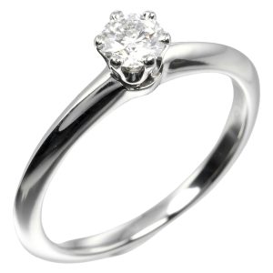 Tiffany & Co. Solitaire Ring Size J 0.26ct Pt950 Platinum Diamond - Photo 1