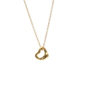 Tiffany Open Heart Extra Mini Necklace Pink Gold (18K) No Stone WomenMen Fashion Pendant Necklace (Pink Gold) - Photo 1